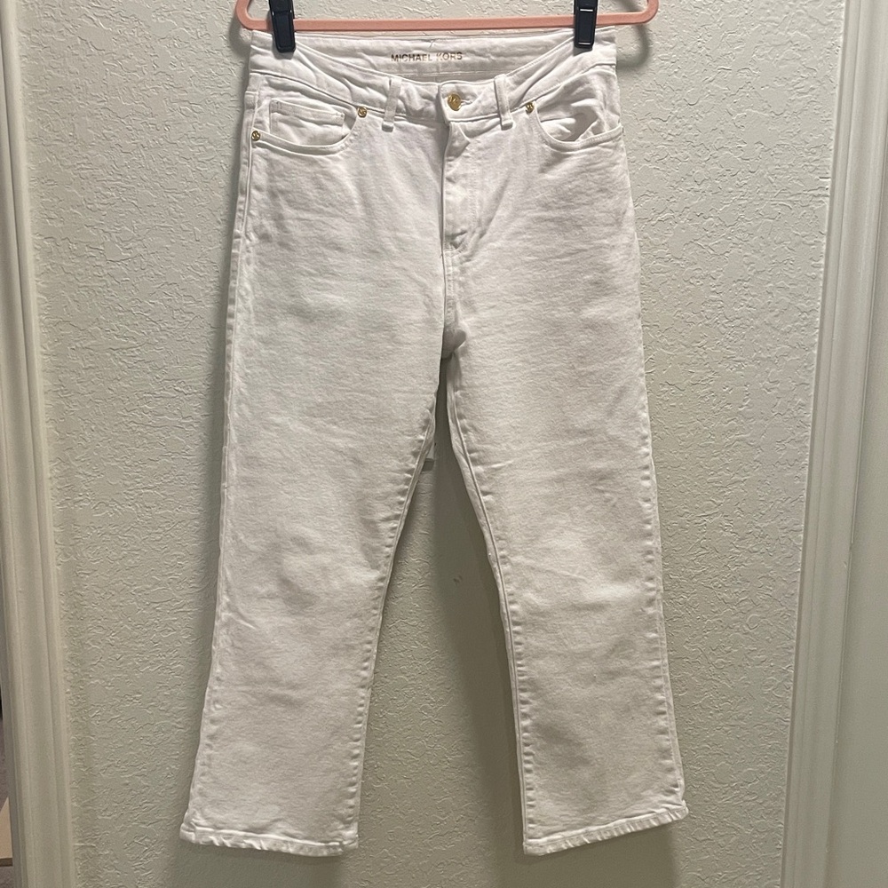 Michael Kors Straight Leg White Jeans